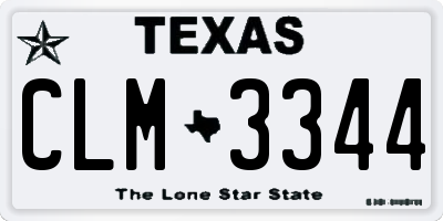 TX license plate CLM3344