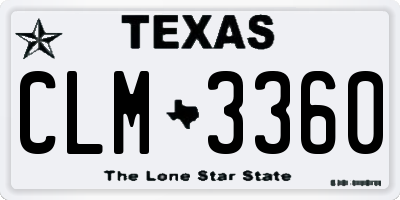TX license plate CLM3360