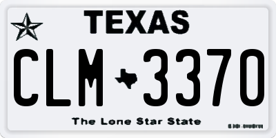 TX license plate CLM3370