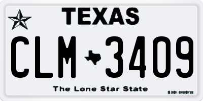 TX license plate CLM3409