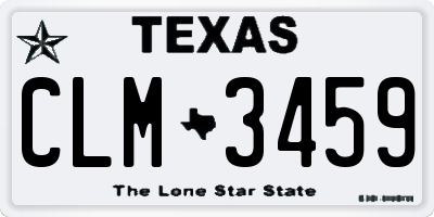 TX license plate CLM3459