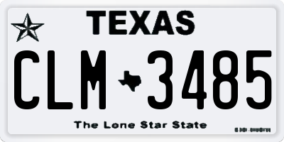 TX license plate CLM3485