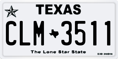 TX license plate CLM3511