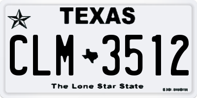 TX license plate CLM3512