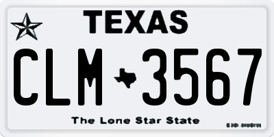 TX license plate CLM3567
