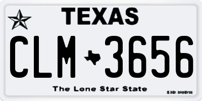 TX license plate CLM3656