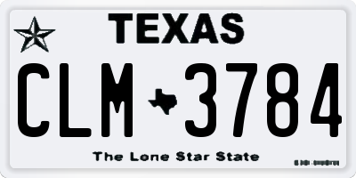 TX license plate CLM3784