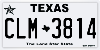 TX license plate CLM3814