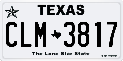 TX license plate CLM3817