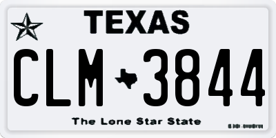 TX license plate CLM3844