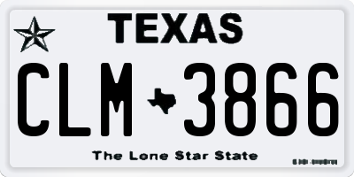 TX license plate CLM3866