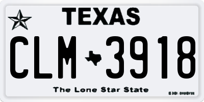 TX license plate CLM3918
