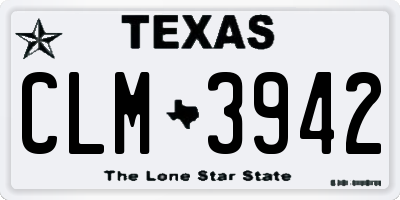 TX license plate CLM3942