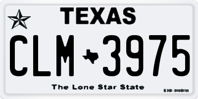TX license plate CLM3975