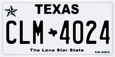 TX license plate CLM4024