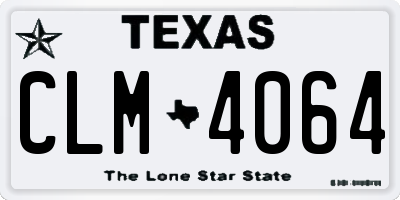TX license plate CLM4064