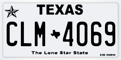 TX license plate CLM4069