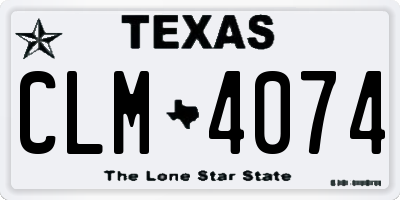 TX license plate CLM4074