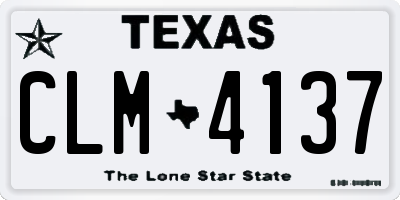 TX license plate CLM4137