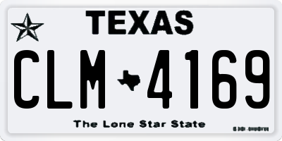 TX license plate CLM4169