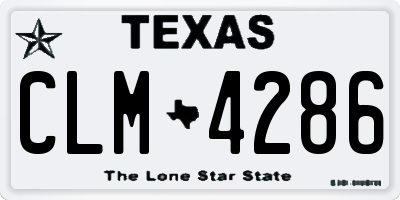 TX license plate CLM4286