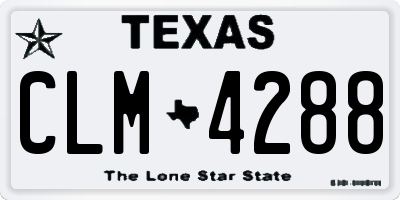 TX license plate CLM4288