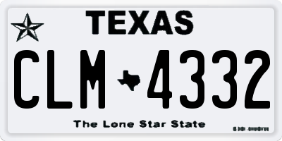 TX license plate CLM4332