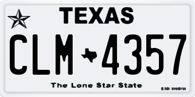 TX license plate CLM4357