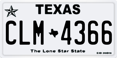 TX license plate CLM4366