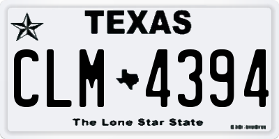 TX license plate CLM4394