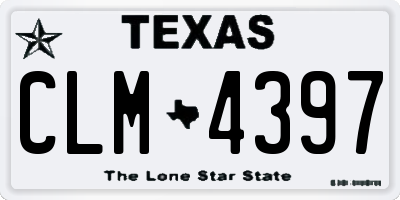 TX license plate CLM4397