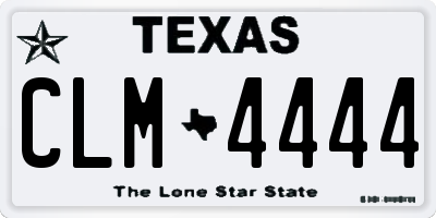 TX license plate CLM4444