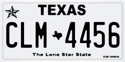 TX license plate CLM4456