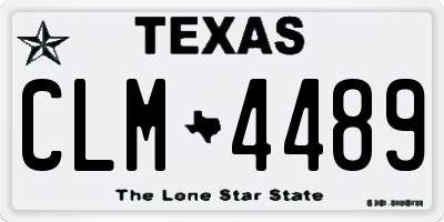 TX license plate CLM4489