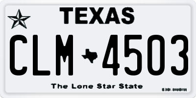 TX license plate CLM4503