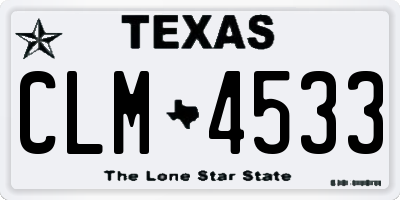 TX license plate CLM4533