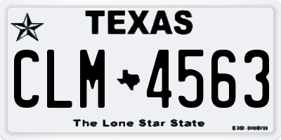 TX license plate CLM4563