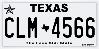 TX license plate CLM4566