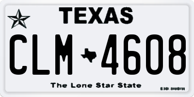 TX license plate CLM4608