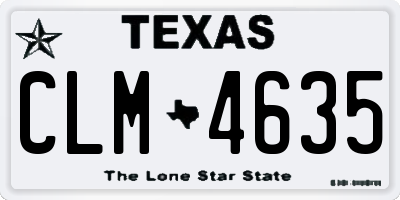 TX license plate CLM4635