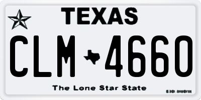 TX license plate CLM4660