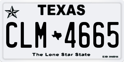 TX license plate CLM4665
