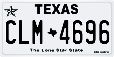 TX license plate CLM4696