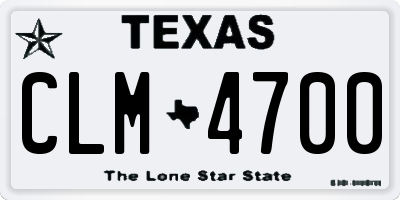 TX license plate CLM4700