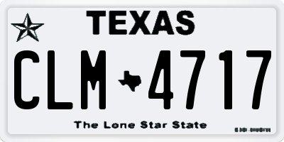 TX license plate CLM4717