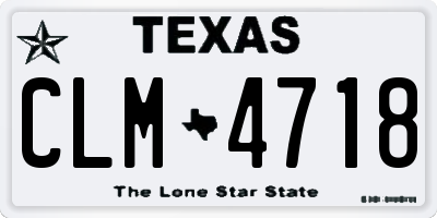 TX license plate CLM4718