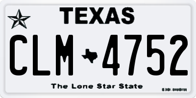 TX license plate CLM4752