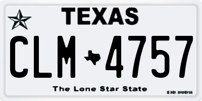 TX license plate CLM4757