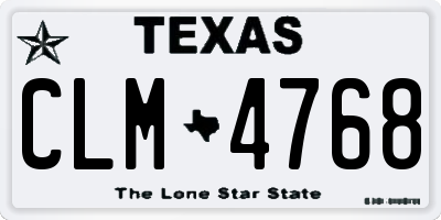 TX license plate CLM4768