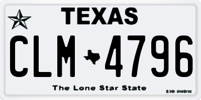 TX license plate CLM4796
